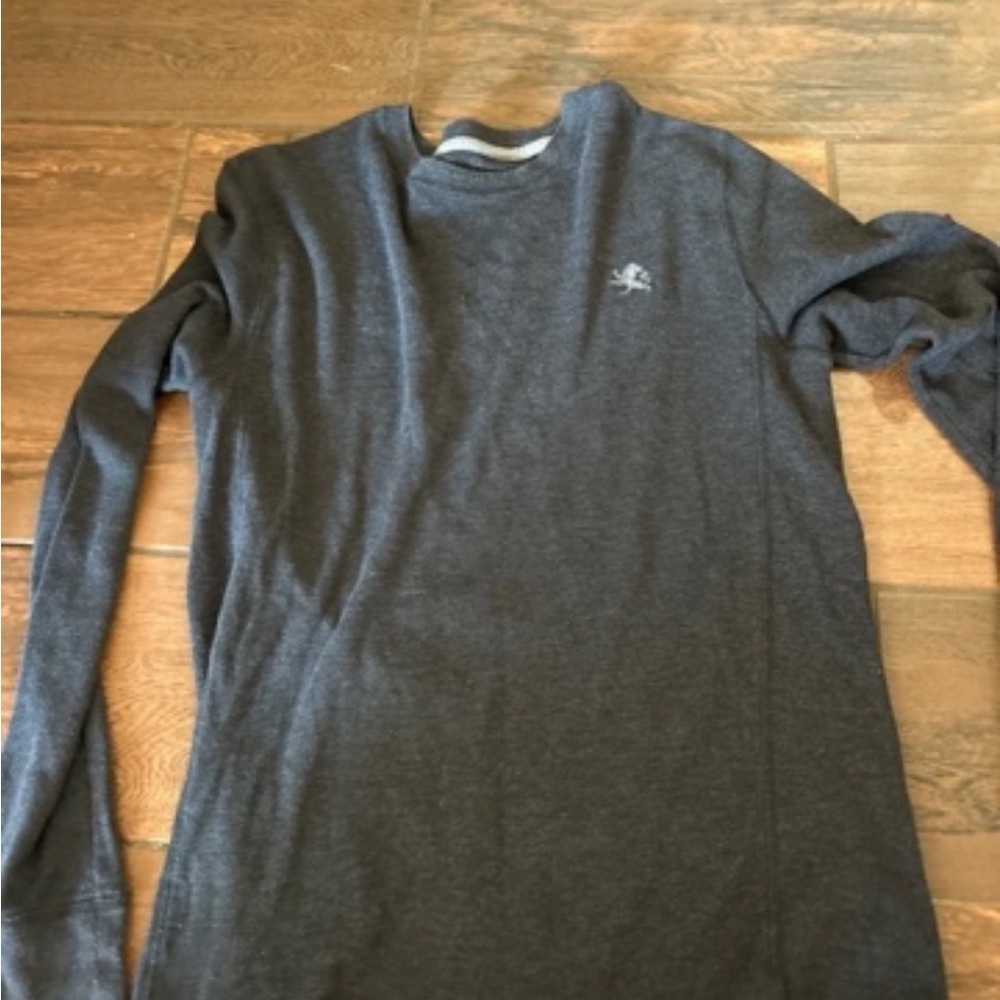Express Men's Dark Charcoal Crewneck Long Sleeve Shirt - Picture 2 of 4